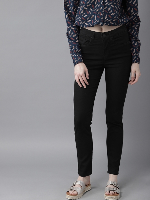 

Moda Rapido Women Black Skinny Fit Mid-Rise Clean Look Stretchable Cropped Jeans