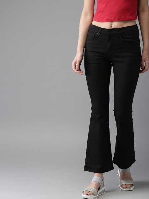 

Moda Rapido Women Black Bootcut High-Rise Clean Look Stretchable Ankle-Length Jeans