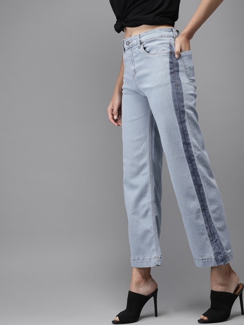 

HERE&NOW Women Blue Regular Fit Mid-Rise Clean Look Stretchable Jeans