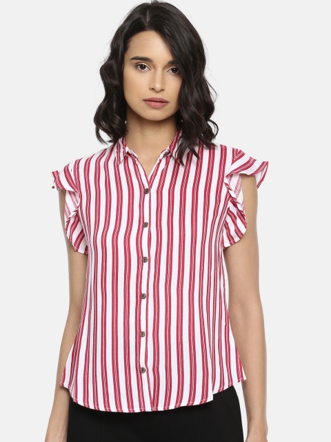 

People Women Red & White Striped Shirt Style Top