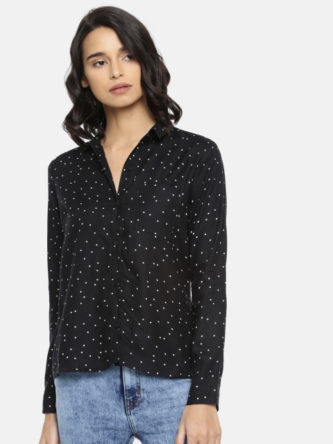 

People Women Black Regular Fit Printed Casual Shirt