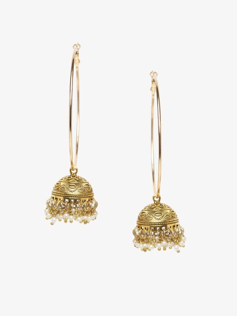 

AKS Gold-Plated Handcrafted Circular Hoop Earrings