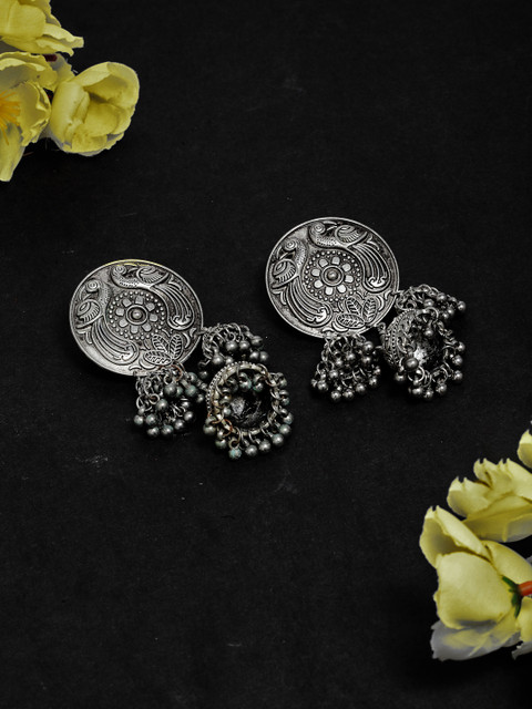 

AKS Silver-Plated Handcrafted Dome Shaped Jhumkas