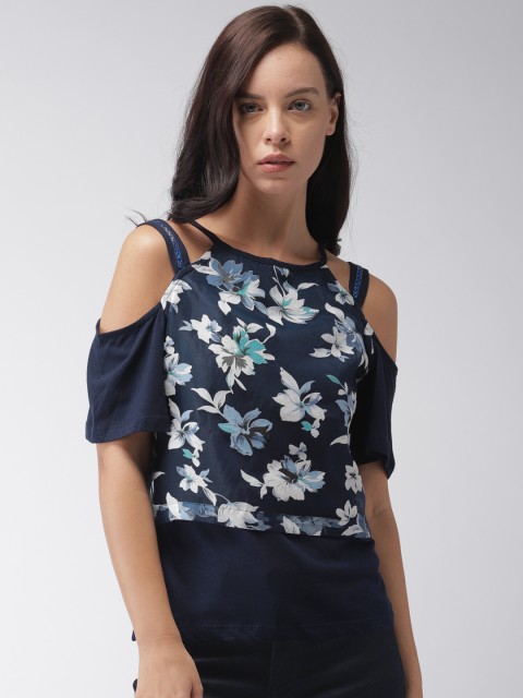 

Madame Women Navy Blue Printed Top