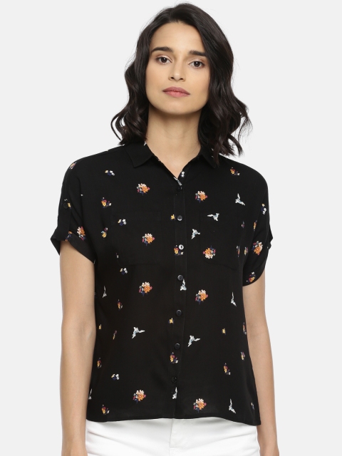 

People Women Black Printed Casual Shirt