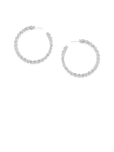 

Golden Peacock Silver-Plated Circular Hoop Earrings