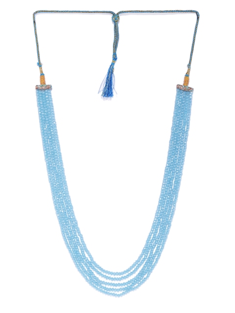 

Golden Peacock Blue Alloy Layered Necklace
