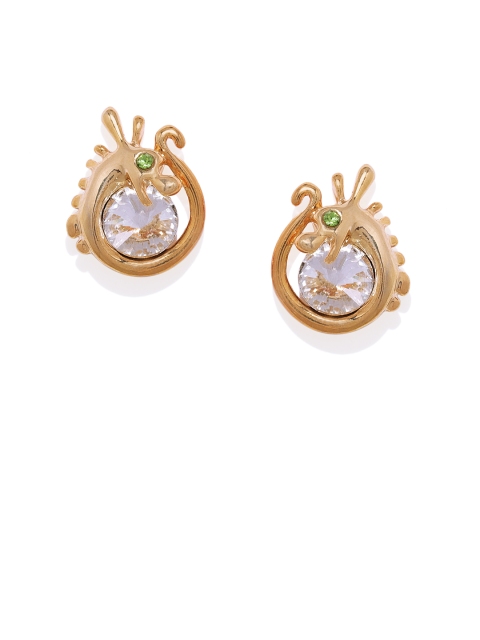 

Golden Peacock Gold-Plated Floral Cubic Zirconia Studs