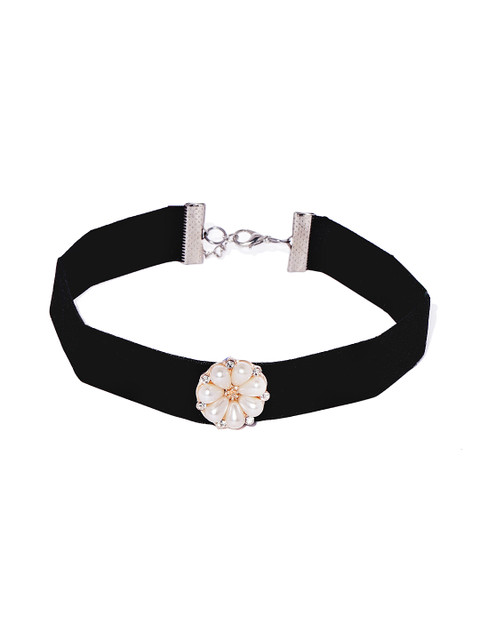

Golden Peacock Black Alloy Choker Necklace