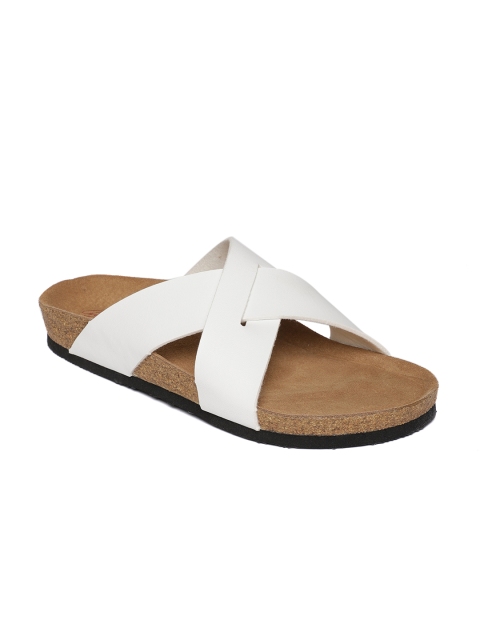 

Ruosh Men White Leather Sandals