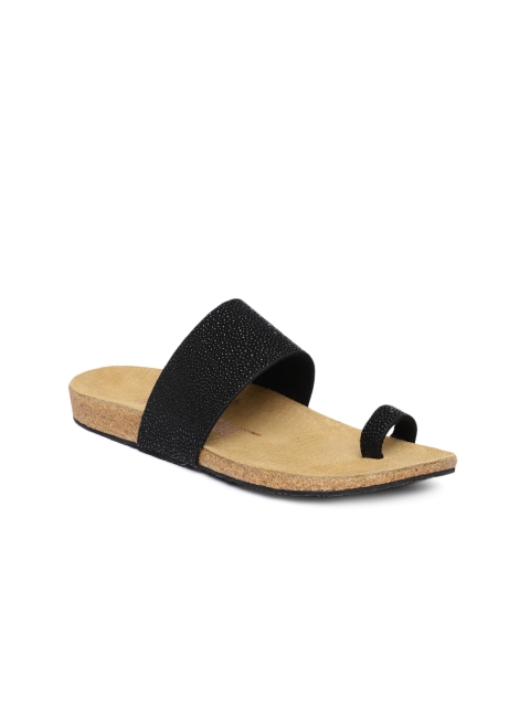 

Ruosh Women Black Textured One Toe Flats