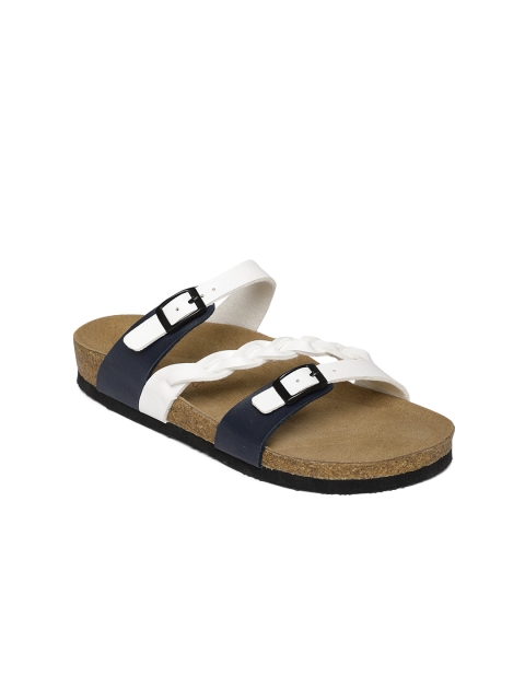 

Ruosh Women White Solid Leather Open Toe Flats