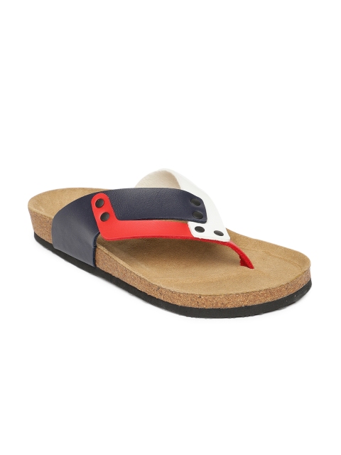 

Ruosh Men Navy Blue & White Comfort Sandals