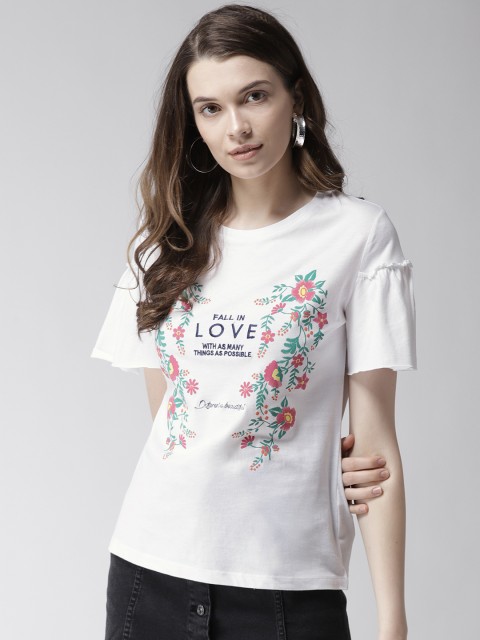 

Madame Women White Printed Top