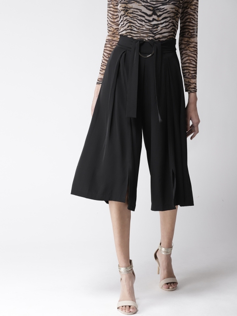 

Madame Women Black Flared Solid Culottes