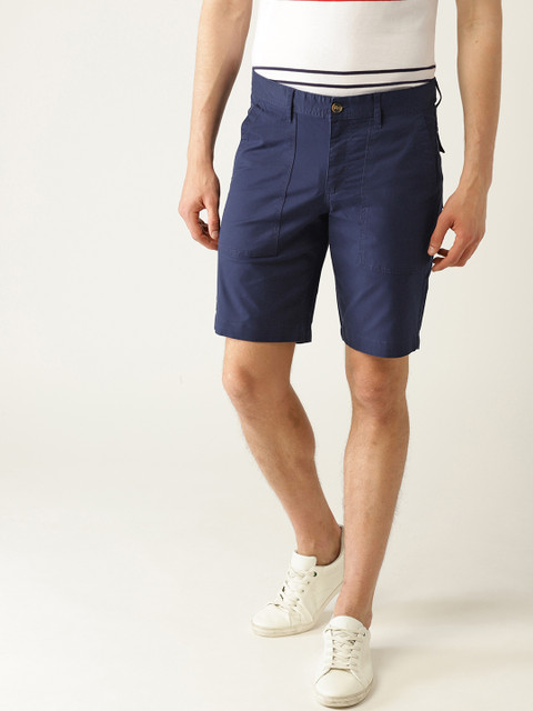 

United Colors of Benetton Men Navy Blue Solid Slim Fit Shorts