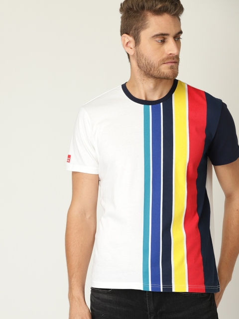 

United Colors of Benetton Men Multicoloured Striped Round Neck T-shirt, Multi