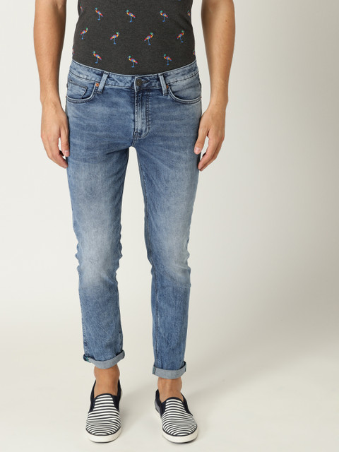 

United Colors of Benetton Men Blue Slim Tapered Fit Mid-Rise Clean Look Stretchable Jeans