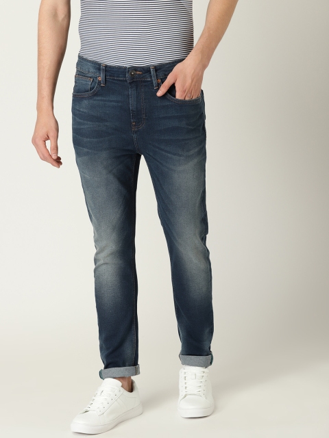 

United Colors of Benetton Men Navy Blue Carrot Regular Fit Clean Look Stretchable Jeans