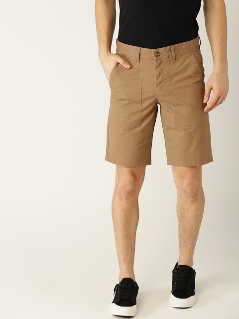 

United Colors of Benetton Men Khaki Solid Slim Fit Shorts