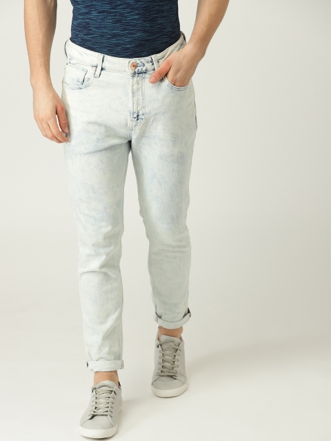 

United Colors of Benetton Men Blue Acid Wash Low-Rise Clean Look Stretchable Jeans