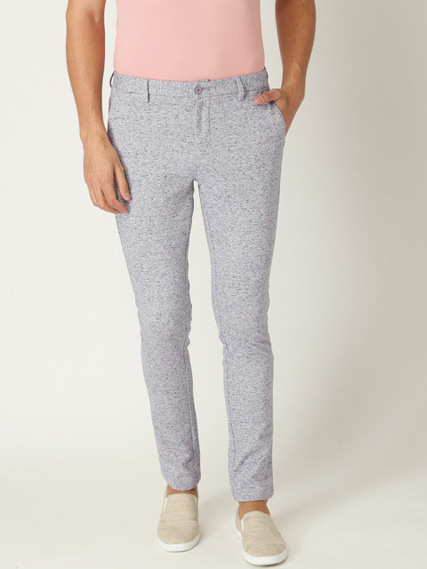 

United Colors of Benetton Men Grey Regular Fit Solid Trousers