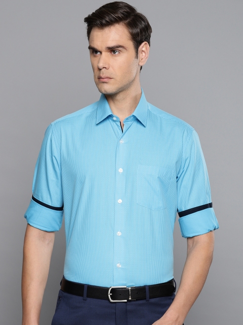

Louis Philippe Men Blue Slim Fit Self Design Formal Shirt