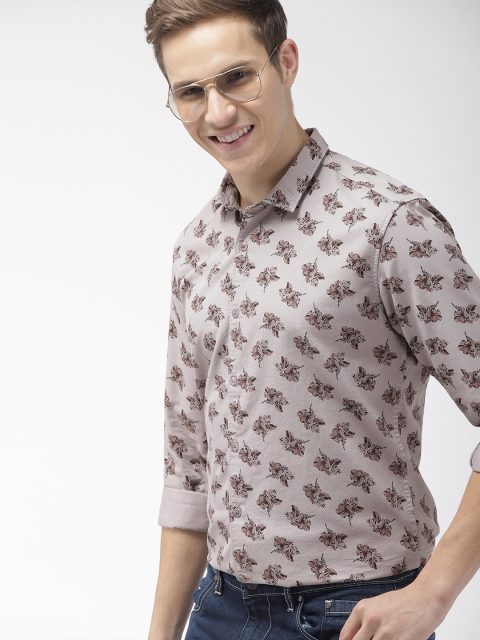 

Mast & Harbour Men Grey Regular Fit Printed Casual Shirt