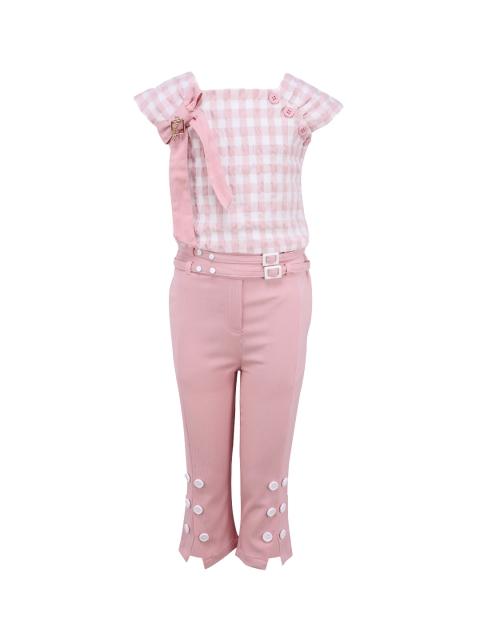 

CUTECUMBER Girls White & Pink Checked Top with Capris