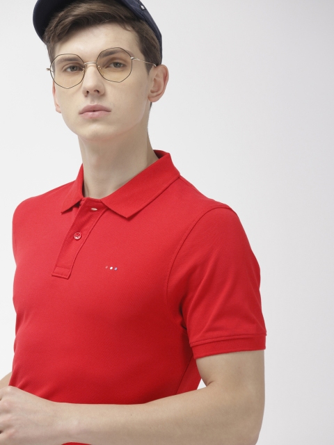 

Harvard Men Red Solid Polo Collar Pure Cotton T-shirt