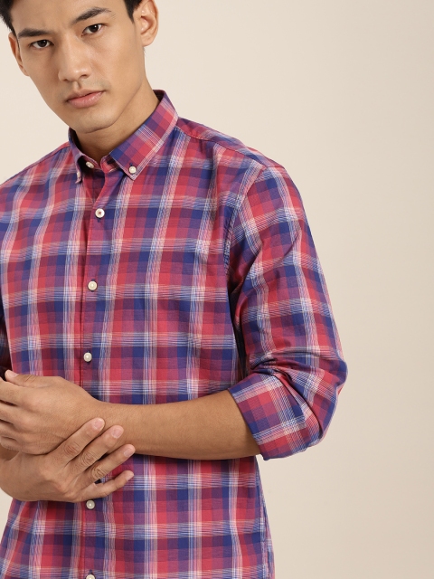 

INVICTUS Men Blue & Red Slim Fit Checked Casual Shirt