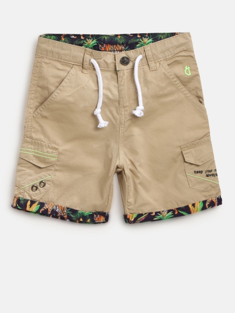 

Gini and Jony Boys Beige Solid Regular Fit Cargo Shorts