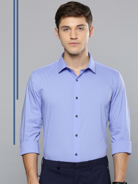 

Louis Philippe Ath.Work Men Blue & White Super Slim Fit Striped Smart Casual Shirt