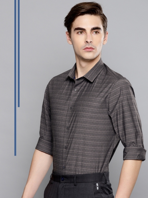 

Louis Philippe Ath.Work Men Charcoal Slim Fit Striped Casual Shirt