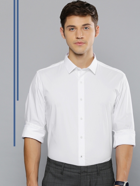 

Louis Philippe Ath.Work Men White Super Slim Fit Solid Smart Casual Shirt