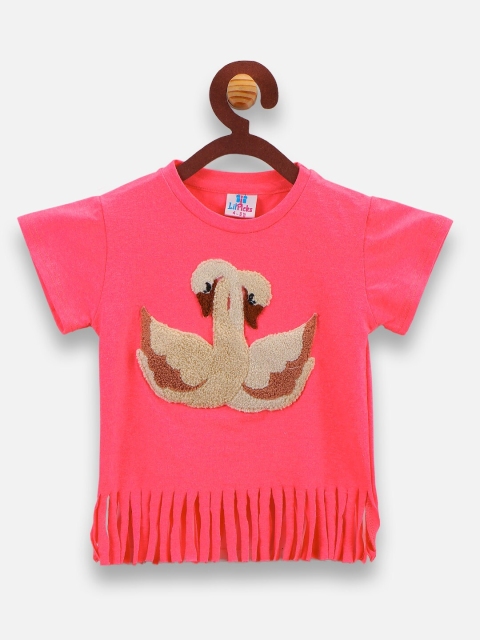 

LilPicks Girls Pink Self Design Top