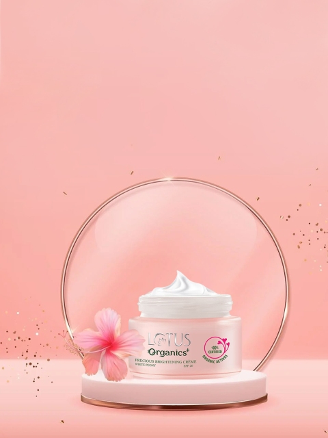 

Lotus Organics Sustainable Organics+ Precious Brightening Creme with SPF 20 50g, Peach