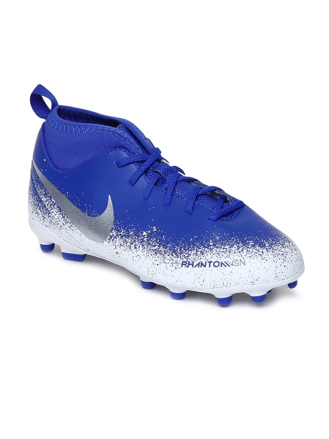 

Nike Kids Blue & White Jr. Phantom Vision Club DF FG/MG Mid-Top Football Boot