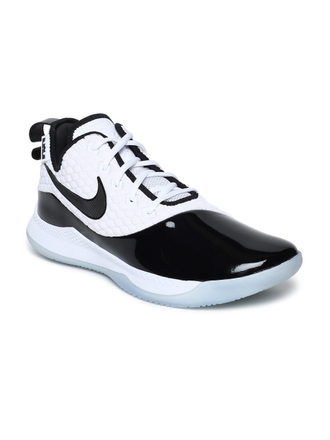 

Nike Men White Leather LEBRON WITNESS III PRM Basketball Shoes