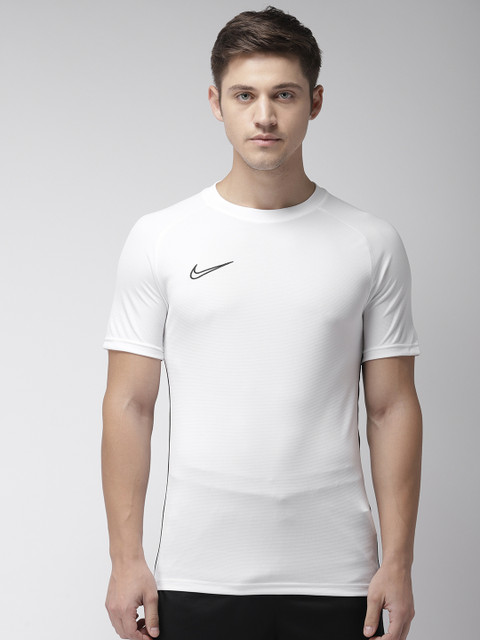 

Nike Men White Standard Fit ACDMY TOP SS DRI-FIT Solid Football T-shirts