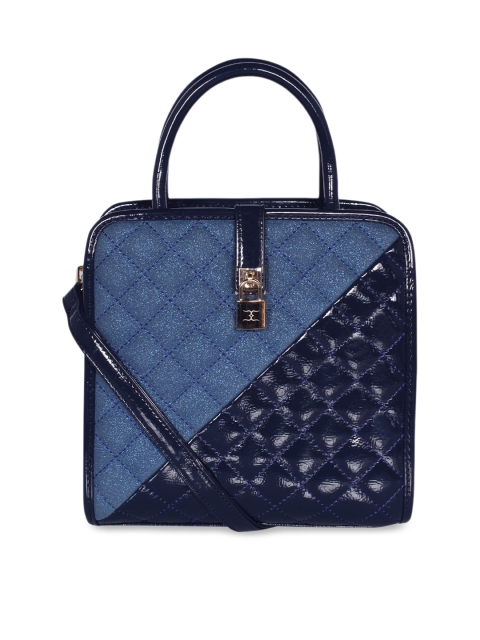 

ESBEDA Navy Blue Textured Handheld Bag