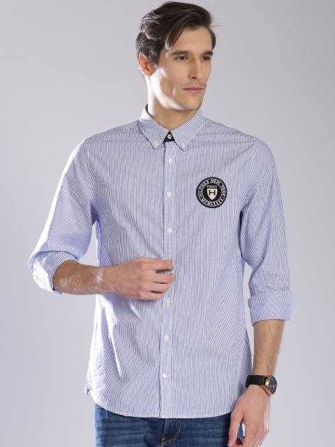 

Tommy Hilfiger White & Blue Striped New York Fit Shirt