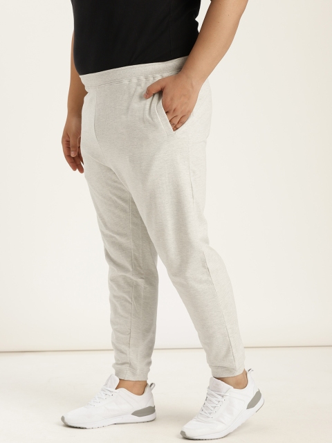 

Sztori Plus Size Men Grey Melange Solid Joggers
