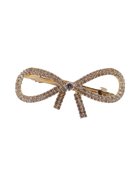 

Golden Peacock Gold-Toned Embellished French Barrette