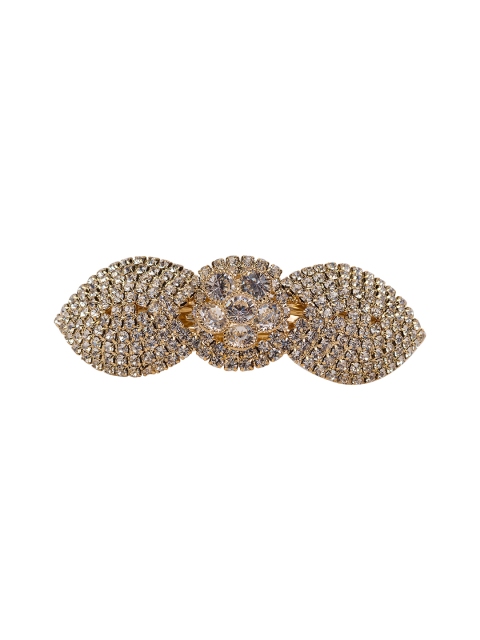 

Golden Peacock Gold-Plated Embellished French Barrette