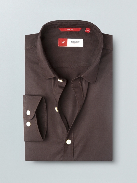 

INVICTUS Men Brown Slim Fit Solid Casual Shirt