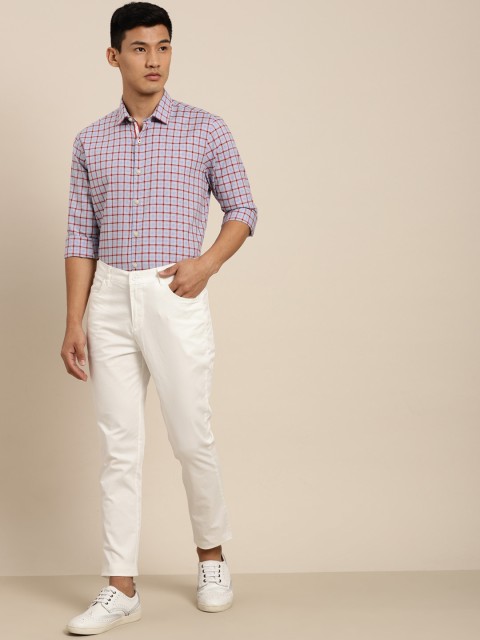 

INVICTUS Men Blue & Red Slim Fit Tartan Checks Casual Shirt