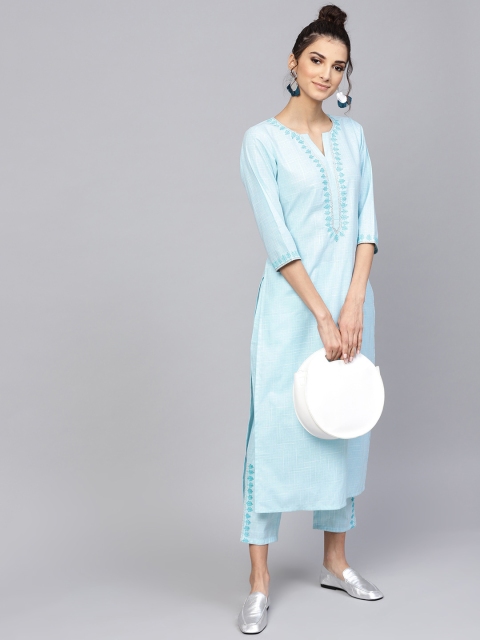 

Libas Women Blue Yoke Design Kurta with Trousers