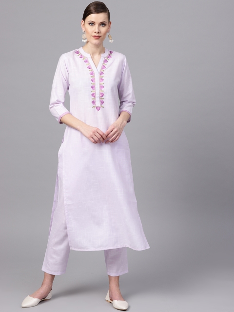 

Libas Women Lavender Yoke Design Kurta with Trousers