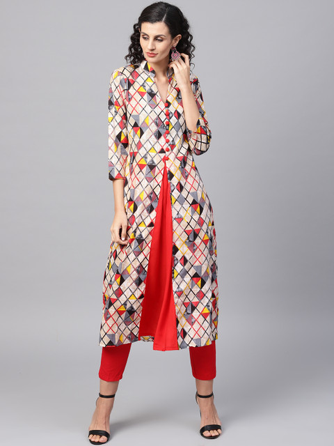 

SOJANYA Women Multicoloured Printed A-Line Kurta, Multi